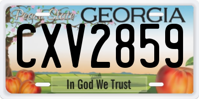 GA license plate CXV2859