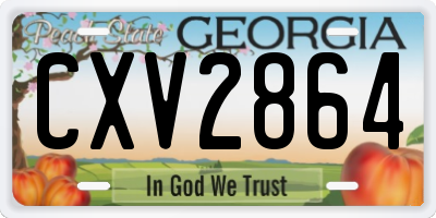 GA license plate CXV2864