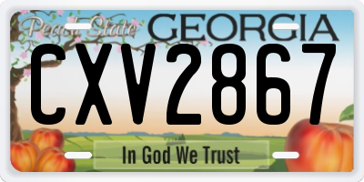 GA license plate CXV2867