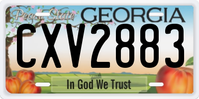 GA license plate CXV2883