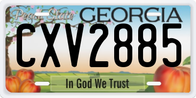GA license plate CXV2885