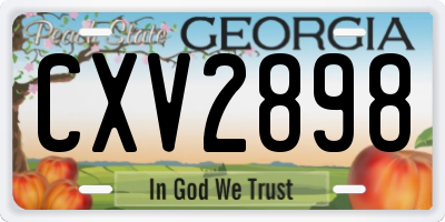 GA license plate CXV2898
