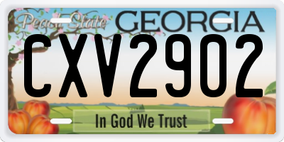 GA license plate CXV2902