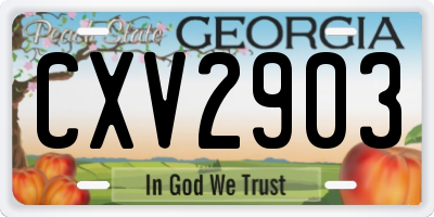 GA license plate CXV2903