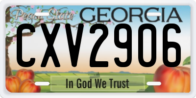 GA license plate CXV2906
