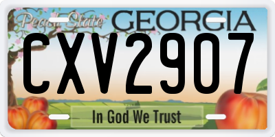 GA license plate CXV2907