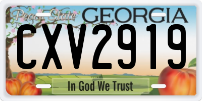 GA license plate CXV2919