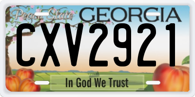 GA license plate CXV2921