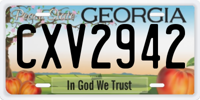 GA license plate CXV2942
