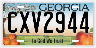 GA license plate CXV2944