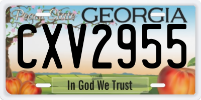 GA license plate CXV2955