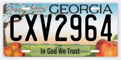 GA license plate CXV2964