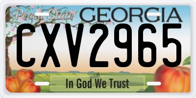 GA license plate CXV2965