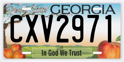 GA license plate CXV2971