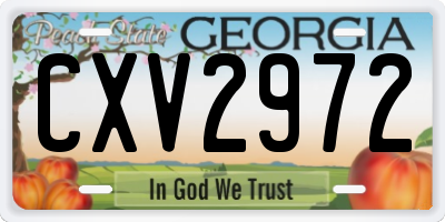 GA license plate CXV2972
