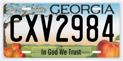 GA license plate CXV2984