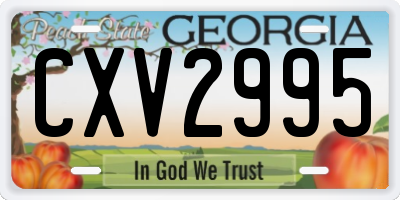 GA license plate CXV2995