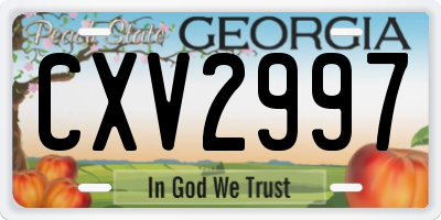 GA license plate CXV2997