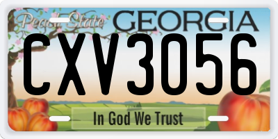 GA license plate CXV3056