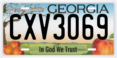 GA license plate CXV3069