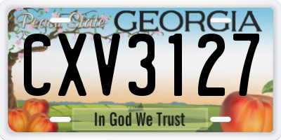 GA license plate CXV3127