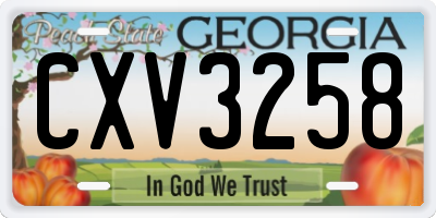 GA license plate CXV3258