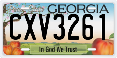 GA license plate CXV3261