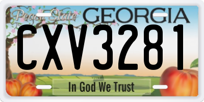 GA license plate CXV3281
