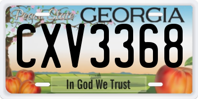GA license plate CXV3368