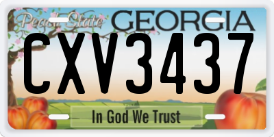 GA license plate CXV3437