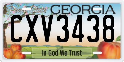 GA license plate CXV3438