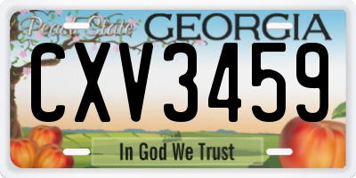 GA license plate CXV3459