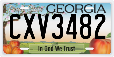 GA license plate CXV3482