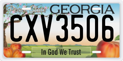 GA license plate CXV3506