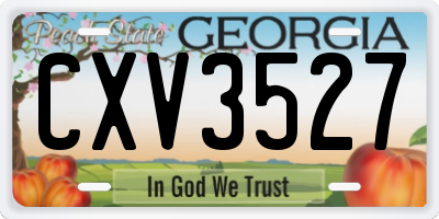 GA license plate CXV3527