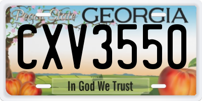 GA license plate CXV3550