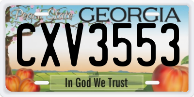 GA license plate CXV3553