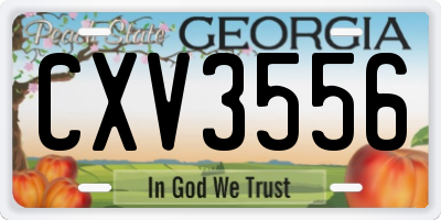 GA license plate CXV3556
