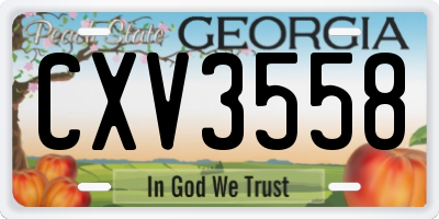 GA license plate CXV3558
