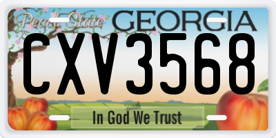 GA license plate CXV3568