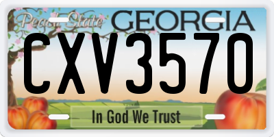 GA license plate CXV3570