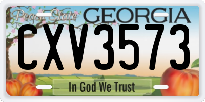 GA license plate CXV3573