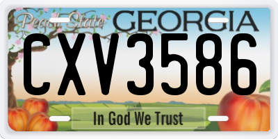 GA license plate CXV3586