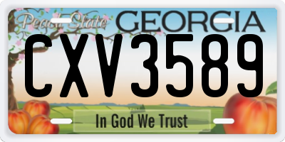 GA license plate CXV3589