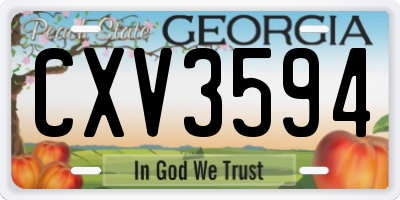 GA license plate CXV3594