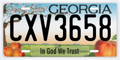 GA license plate CXV3658