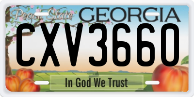 GA license plate CXV3660