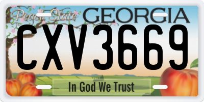GA license plate CXV3669