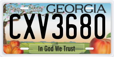 GA license plate CXV3680