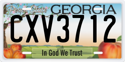 GA license plate CXV3712